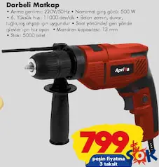 APRİLLA DARBELİ MATKAP fiyat ve kampanya bilgisi